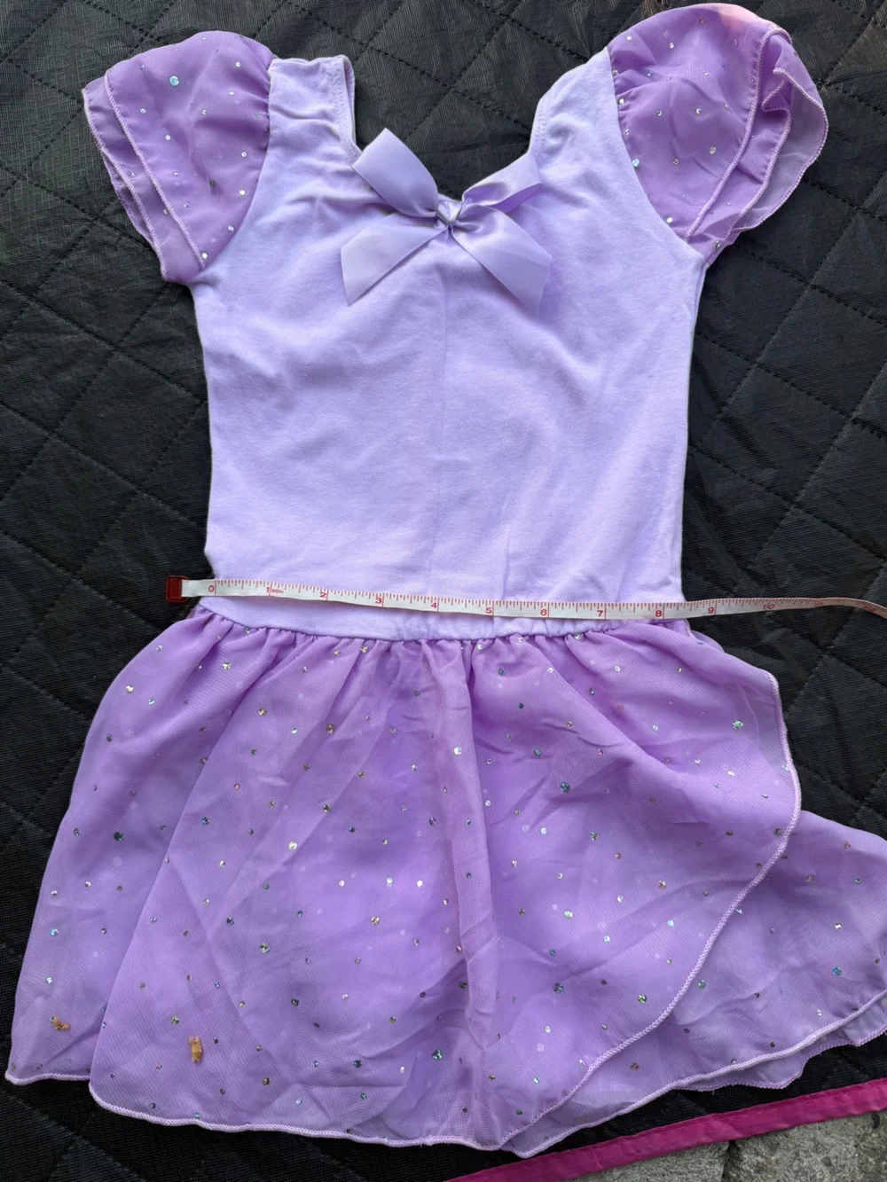 Kids Lavender Dance Tutu Dress with Bow Accent